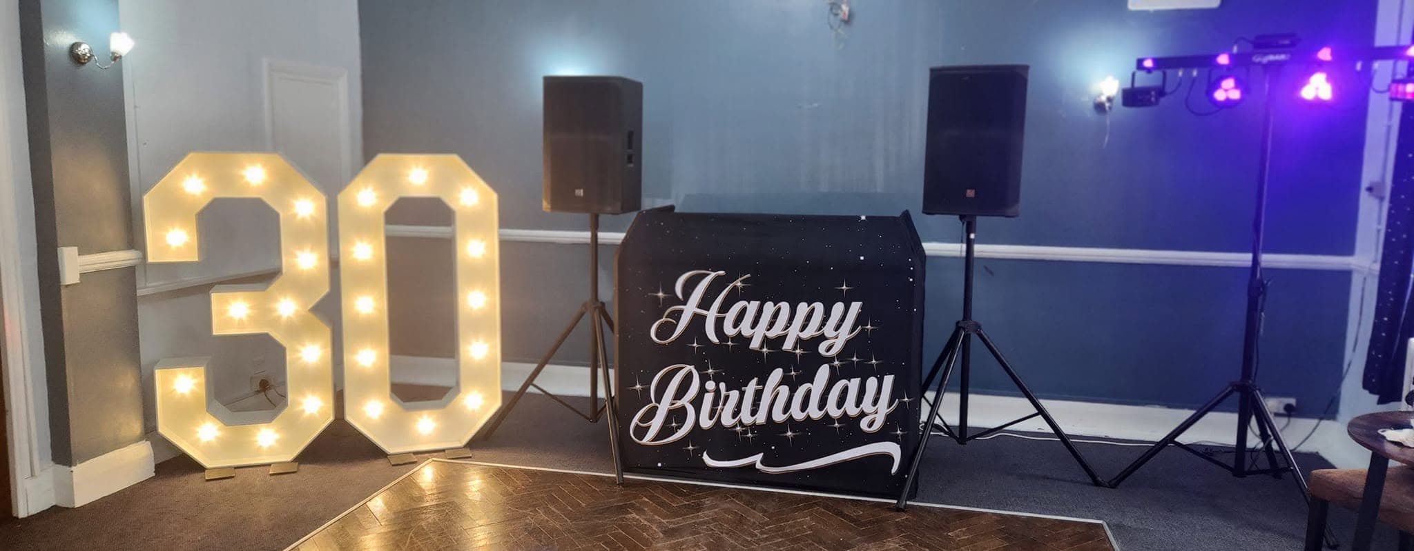 DJ entertainment package with illuminated LED numbers