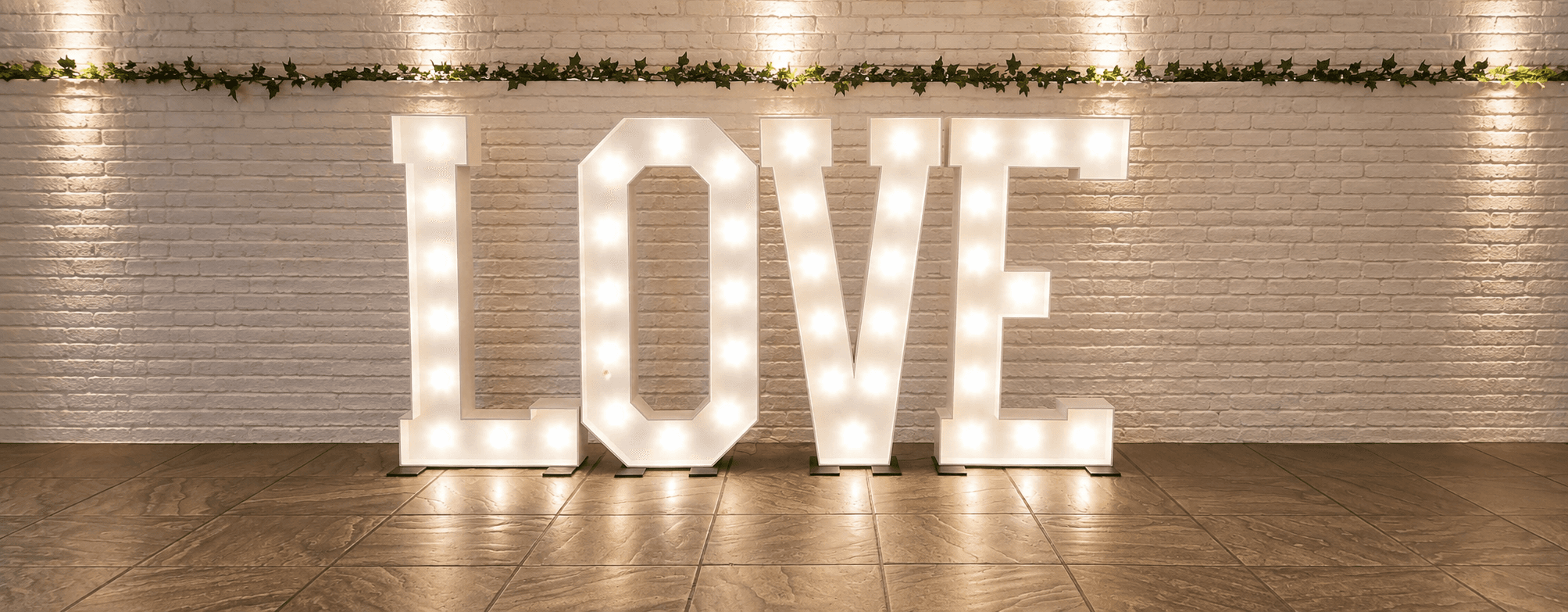 Illuminated LED LOVE sign
