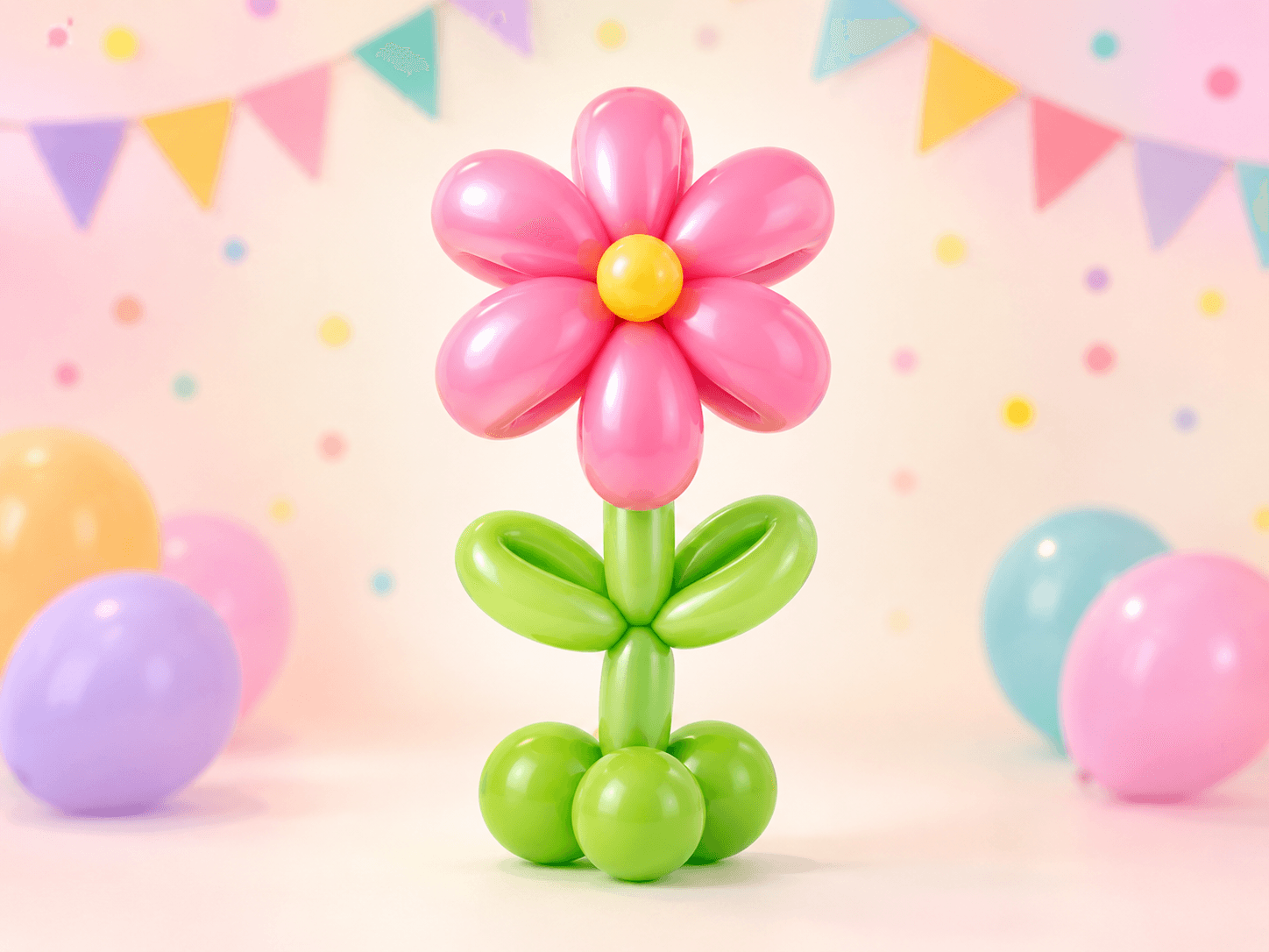 Pink balloon flower creation