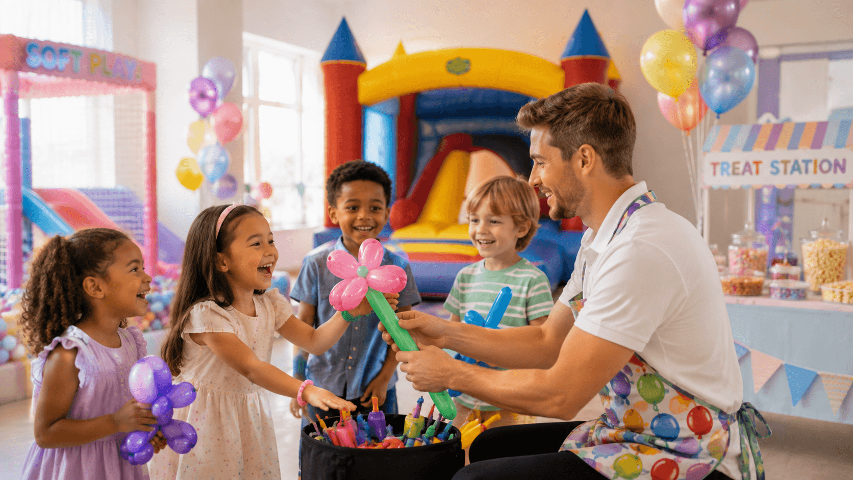 Balloon modelling included alongside other children's party entertainment