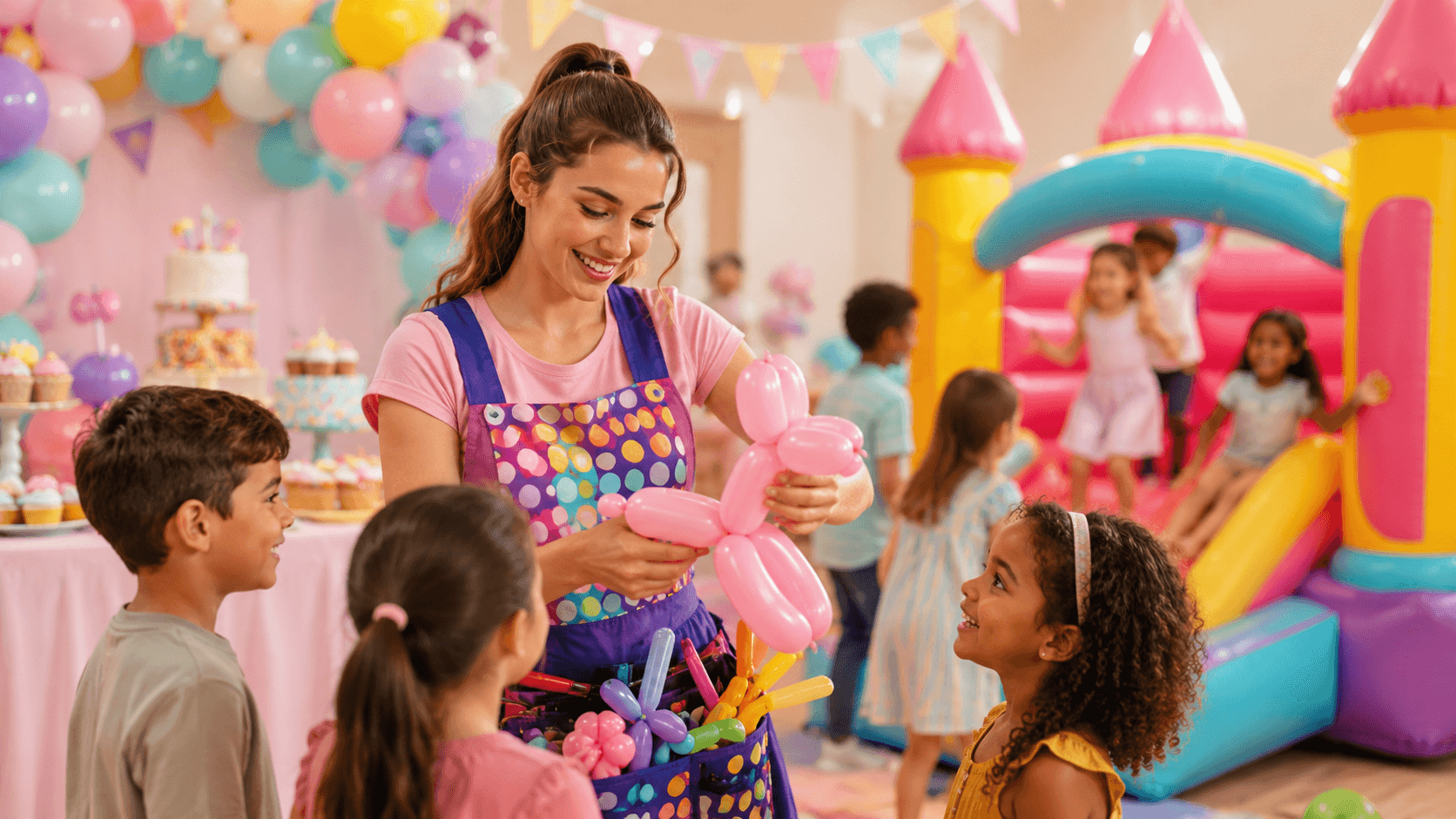 Balloon modelling included as part of a larger children's party package