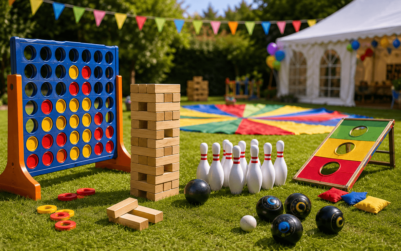 Garden games available for children's parties from Cameron's Events