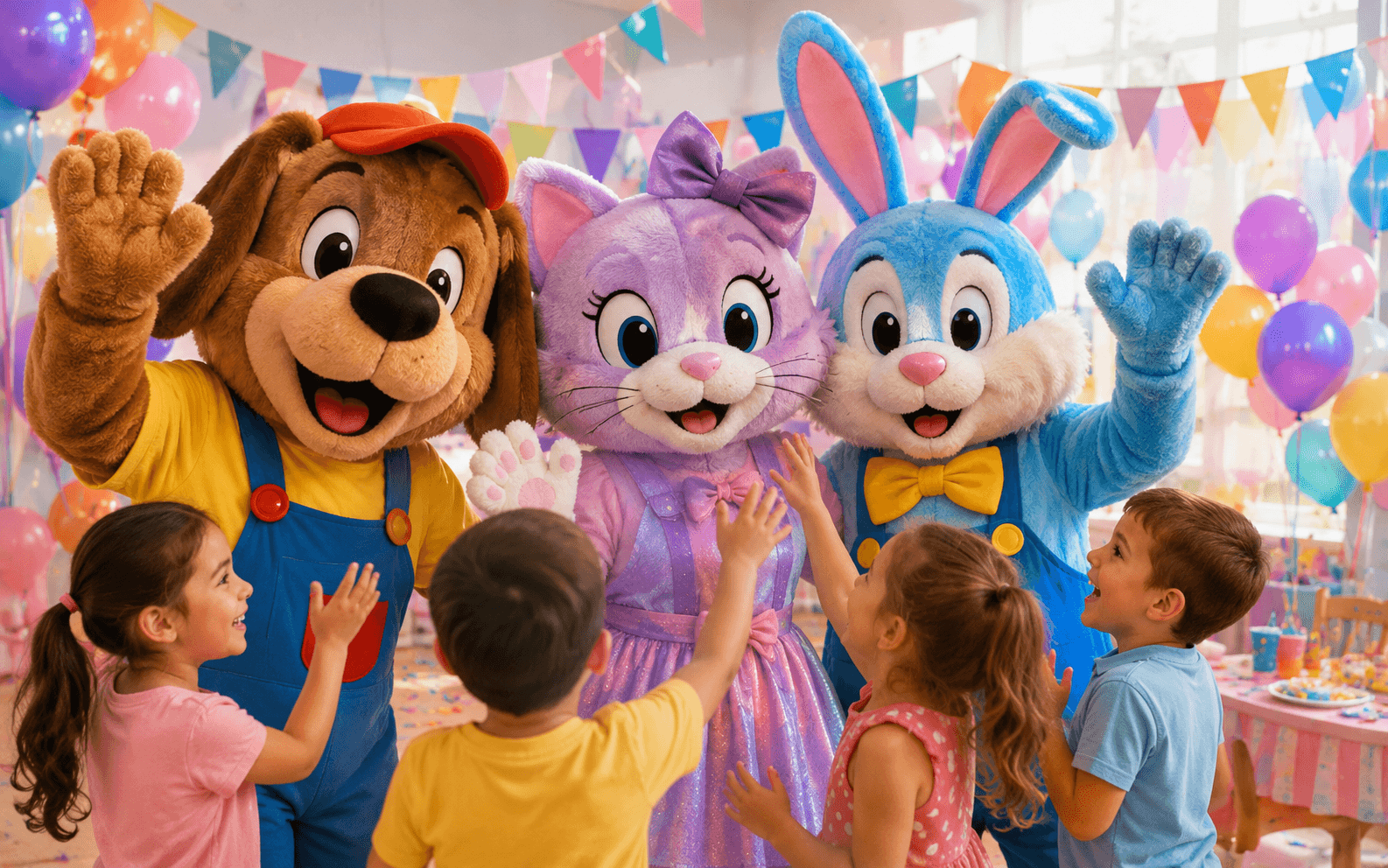 Mascot visit at a children's birthday party