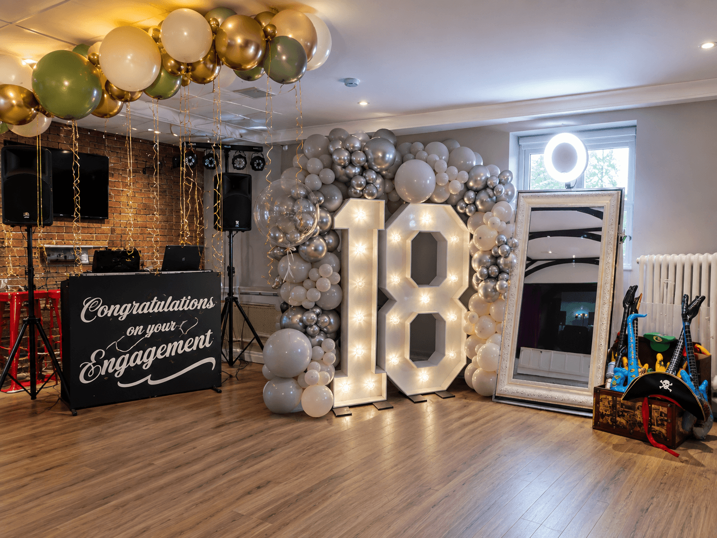 Wedding celebration package with DJ, Magic Mirror and illuminated displays